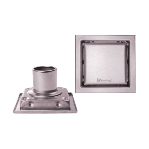 [REJ-BEL-GRI-0680] REJILLA CUADRADA / DESAGUE DOBLE FACE 10 CM ACERO INOX. GRI-0680 MARCA BELT-G