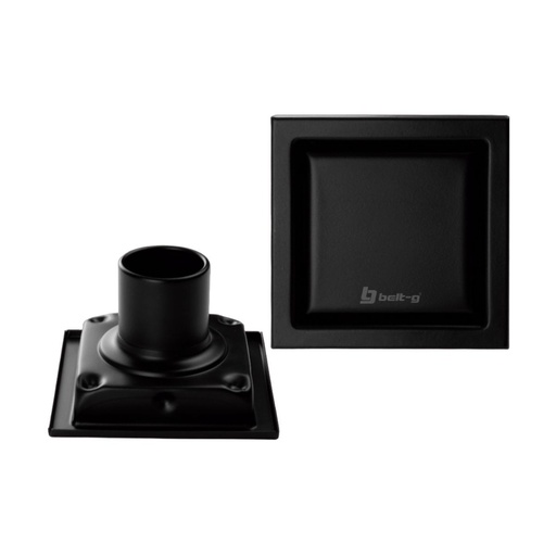 [REJ-BEL-GRI-0681] REJILLA CUADRADA / DESAGUE DOBLE FACE 10 CM BLACK ACERO INOX. GRI-0681 MARCA BELT-G