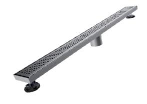 [REJ-NOV-NVDES0116] REJILLA RECTANGULAR / DESAGUE LINEAL 100 CM SERIE SQUARE DOTS ACERO INOX POLISHED / GRIS MARCA NOVA