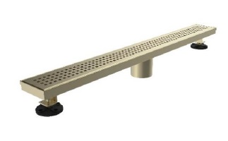 [REJ-NOV-NVDES9155] REJILLA RECTANGULAR / DESAGUE LINEAL 60 CM SERIE SQUARE DOTS ACERO INOX  D´OR / DORADO MARCA NOVA