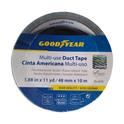 [TIR-GOO-GY8011HAT] TIRRO O CINTA AMERICANA MULT DE 1.88"  X 10MTS DUCT TAPE GRIS REF GY8011HAT / 386532 MARCA GOOD YEAR