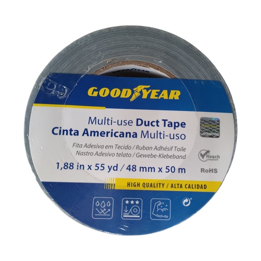 [TIR-GOO-GY8055HAT] TIRRO O CINTA AMERICANA MULT DE 1.88"  X 50MTS DUCT TAPE GRIS REF GY8055HAT / 386556 MARCA GOOD YEAR