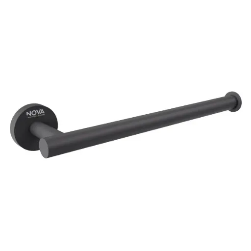 [TOA-NOV-NVACC7622] TOALLERO DE BARRA ACERO INOXIDABLE 28 CM ANILLA SERIE TEMPO NOIR / NEGRO MATE REF. NVACC7622 NOVA