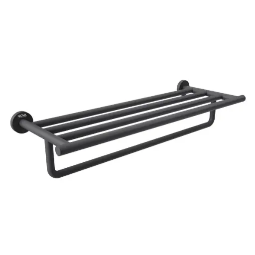 [TOA-NOV-NVACC7625] TOALLERO DE BARRA ACERO INOXIDABLE 60 CM T/ HOTEL SERIE TEMPO NOIR / NEGRO MATE REF. NVACC7625 NOVA