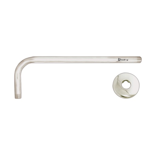 [TUB-BEL-GRI-0139] TUBO LARGO PARA REGADERA 1/2" X 90° BRUSHED / CEPILLADO / SATINADO GRI-0139 MARCA BELT-G