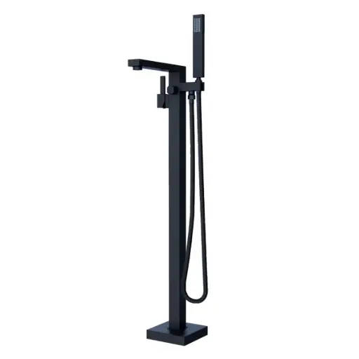 [GRI-NOV-NVGRI9833] GRIFERIA DE PISO / PIE MONOMANDO PARA BAÑERA MOD. KUBE NOIR NEGRO REF. NVGRI9832 MARCA NOVA