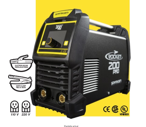 [MAQ-SPA-901-110] MAQUINA DE SOLDAR ROCKET PRO 200 110 - 220 V INVERTER C/ PINZAS REF. 901-110 SPARKEN