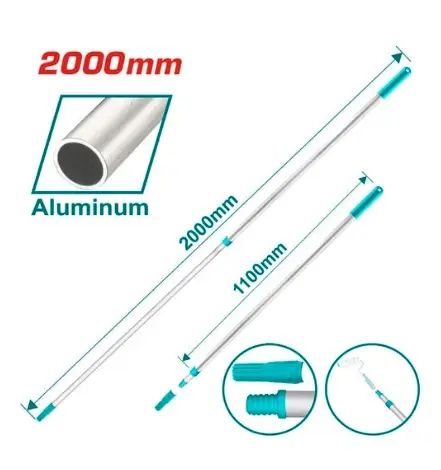 [CAB-TOT-THTEP0201] CABO / MANGO TELESCOPICO PARA RODILLO 200 CM DE ALUMINIO REF. THTEP0201 / 330268 MARCA TOTAL TOOLS