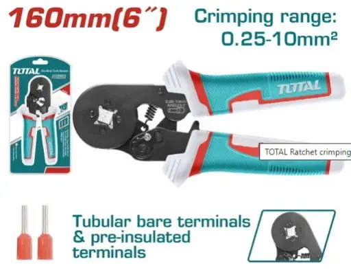 [PIN-TOT-THCPG2510] PINZA CRIMPADORA P/CABLES ELECTRICOS 0.25-10MM² REF. THCPG2510 / 837749 MARCA TOTAL TOOLS