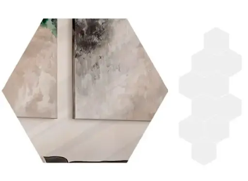 [SET-PIE-00401226] SET ESPEJO DE BAÑO GEXAGONAL AUTOADHESIVO 18 X 21 CM 10 PIEZAS REF. 00401226 MARCA PIERROT