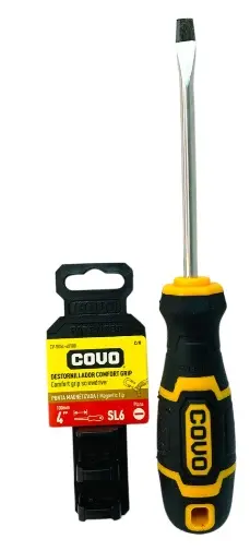 [DES-COV-CV-SDSL-6X100] DESTORNILLADOR PALA 4" X SL6 PUNTA MAGNETICA MANGO CONFORT GRIP REF: CV-SDSL-6X100 / 11788 MARCA COVO 