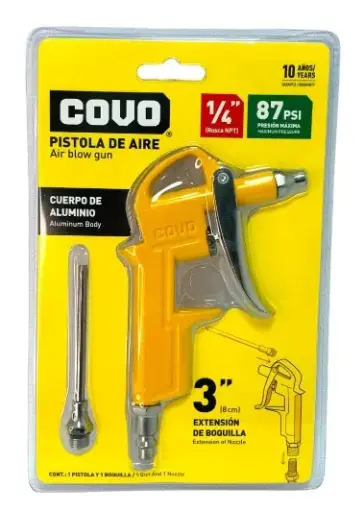 [PIS-COV-CV-CC-10] PISTOLA DE AIRE BOQUILLA 8 CM - ENTRADA DE AIRE 1/4" CUERPO DE ALUMINIO REF. CV-CC-10 / 11805 MARCA COVO