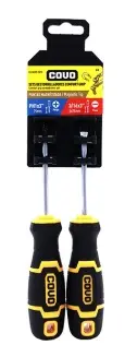[JUE-COV-CV-SD2PC-5X75] JUEGO DE DESTORNILLADORES 2 PZS PALA 3/16X3" ESTRIA PH1X3" REF. CV-SD2PC-5X75 / 11608 MARCA COVO