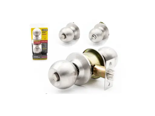 [CER-COV-DL-3871B-SS] CERRADURA DE POMO PARA DORMITORIO SEG. BOTON C/ CROMADO REF. DL-3871B-SS / 8611 MARCA COVO 