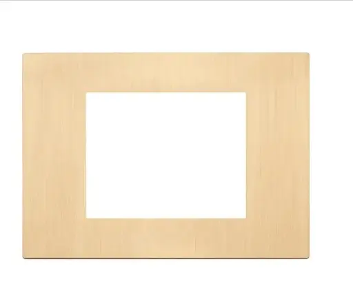 [PLA-VIM-30653.70] PLACA 3 MODULOS CENTRALES METAL INOX CEPILLADO ORO SERIE LINEA REF. 30653.70 MARCA VIMAR