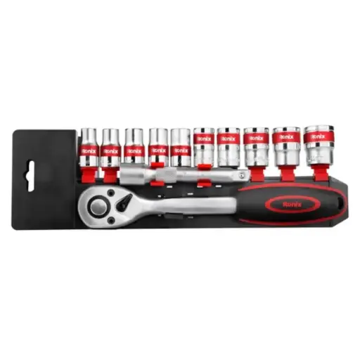 [SET-RON-RH-2643] SET DE RATCHET 1/2" + DADOS  12 PIEZAS  REF. RH-2643 MARCA RONIX