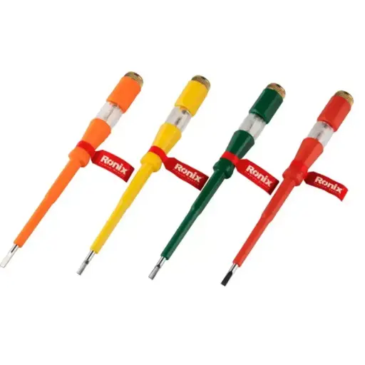 [LAP-RON-RH-2714] LAPIZ PROBADOR DE VOLTAJE COLORES (ROJO / NARANJA/ VERDE) 140 MM REF. RH-2714 MARCA RONIX