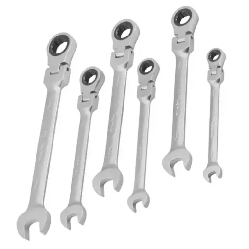 [LLA-RON-RH-2174] JUEGO DE LLAVE COMBINADA FLEXIBLES 6 PZAS 8 - 17 MM CABEZA FLEXIBLE REF. RH-2174 MARCA RONIX