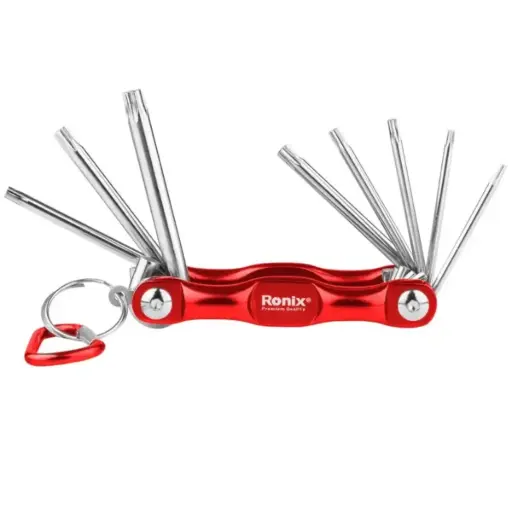 [JUE-RON-RH-2041] JUEGO LLAVES TORX TIPO LLAVERO 8 PIEZAS (T9,T10,T15,T20, T25,T27,T30,T40) REF. RH-2041 MARCA RONIX