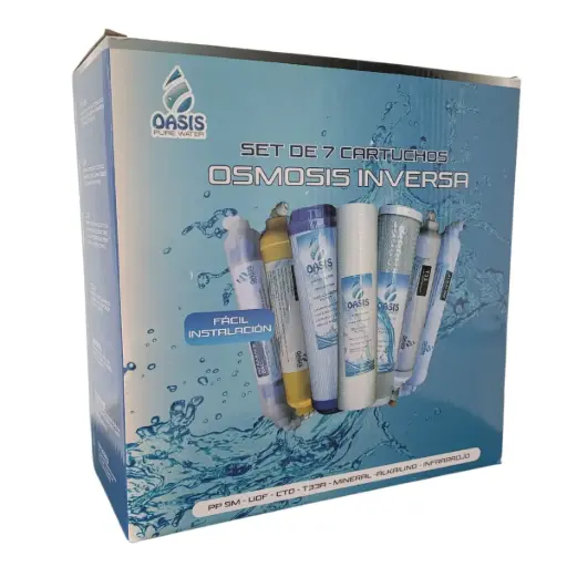[FIL-OAS-OPW-7ROC-SET] KIT 7 ETAPAS CARTUCHOS DE FILTRO PARA OSMOSIS INVERSA (7 PZA) REF. OPW-7ROC-SET MARCA OASIS