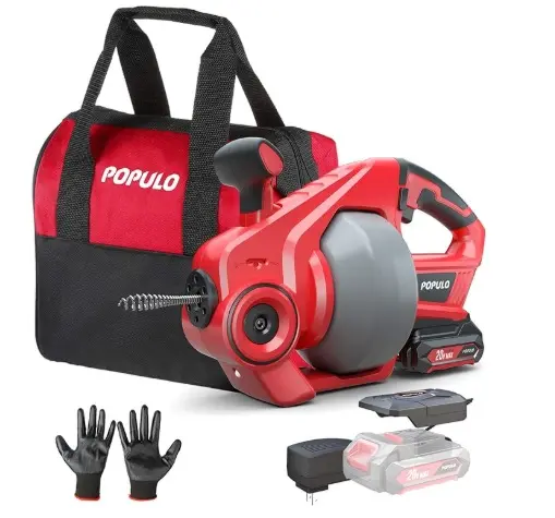 [DES-POP-CDAL-2004] DESTAPADOR DE CAÑERIA / DRENAJE 20V 560 RPM AUT GUAYA 1/4" X 7.6 MT C/CARG+BAT+BOL+GUAT REF. CDAL-2004 / X004SXSNHD POPULO