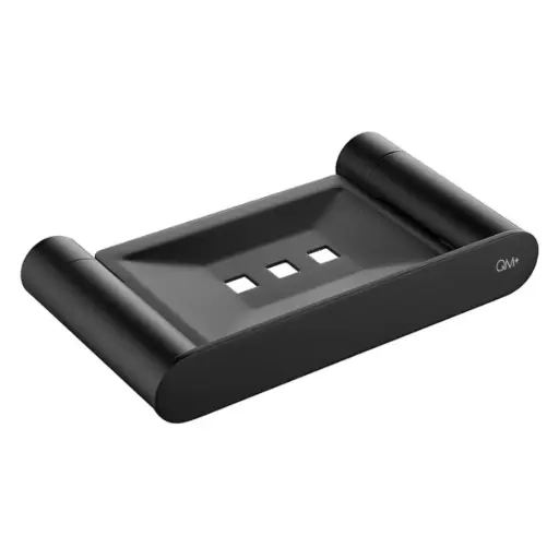[POR-QM-14.100.1018.P] PORTA JABON / JABONERA QM+ SERIE SUPREME COLOR NEGRO BLACK MARCA QUALITY METAL ( PROMO)
