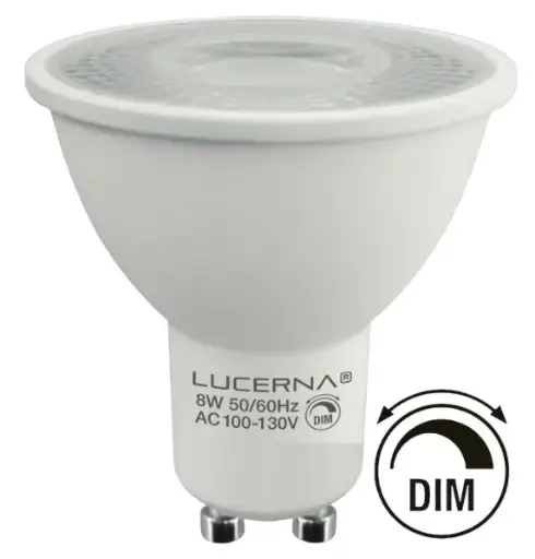 [BOM-LUC-8WGU10DIM] BOMBILLO DICROICO LED GU10 8 W 3000K DIMERIZABLE 10 - 130 V REF. 8W GU10 DIM COD. 172898 MARCA LUCERNA
