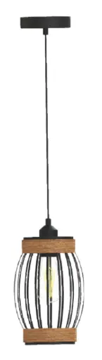 [LAM-KAS-DI-232-BK-Z] LAMPARA COLGANTE E27 110-240 V C/ NEGRO REF. DI-232-BK-Z MARCA KASALIGHT
