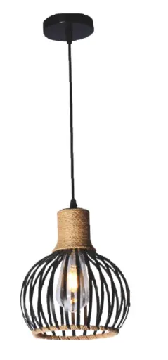 [LAM-KAS-DI-233-BK-Z] LAMPARA COLGANTE E27 110-240 V 20X24 CM C/ NEGRO REF. DI-233-BK-Z MARCA KASALIGHT