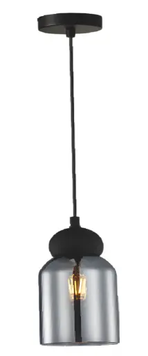 [LAM-KAS-DI-84-BK-Z] LAMPARA COLGANTE E27 110-240V 10X100 CM C/ NEGRO SMOKE REF. DI-84-BK-Z MARCA KASALIGHT