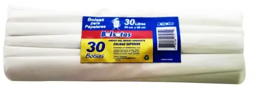 [BOL-BOL-072710] BOLSA BLANCA PARA PAPELERA 30 LTS MEDIDA 55 X 60 CM REF. 072710 MARCA BOLSOTAS 