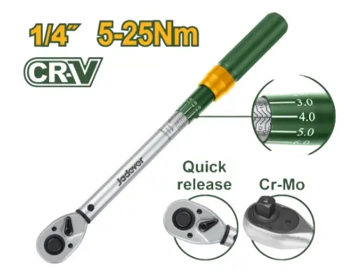 [RAC-JAD-JDWQ1D14] RACHET 1/4" 238 MM 5-25 Nm REF. JDWQ1D14 MARCA JADEVER