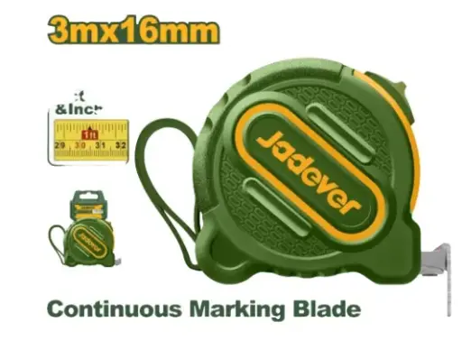 [CINT-JAD-JDMT1210] CINTA METRICA / CON BOTON DE TRANCA 16 MM X 3 MTS REF. JDMT1210 MARCA JADEVER