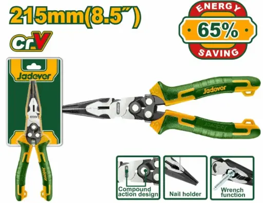 [ALI-JAD-JDPL2768] ALICATE PUNTA LARGA 8.5" 215MM REF. JDPL2768 MARCA JADEVER