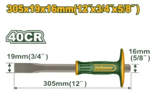 [CIN-JAD-JDCC2311] CINCEL PLANO DE ACERO AL CARBON 19 MM X 16 MM X 305 MM REF. JDCC2311 MARCA JADEVER
