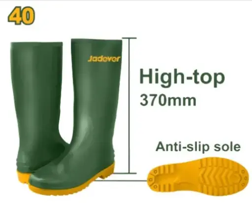 [BOT-JAD-JDRB1L40] BOTA DE GOMA / PVC CAÑA LARGA SIN PUNTERA COLOR VERDE TALLA -40 (PAR) REF. JDRB1L40 MARCA JADEVER 
