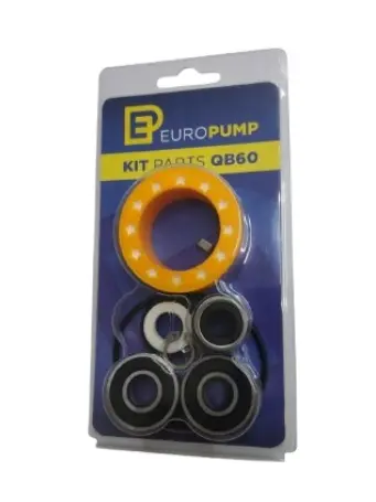 [KIT-EUR-QB60] KIT REPARACION BOMBA DE AGUA 1/2 HP (SELLO, ANILLO, ROLINERA Y TEFLON) REF. QB60 MARCA EUROPUMP