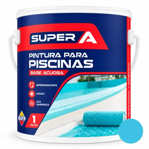[PIN-SUP-01000100101004] PINTURA CAUCHO BASE ACUOSA AZUL 1 GL ( PINTURA PISCINA ) REF. 101004 MARCA SUPER A 