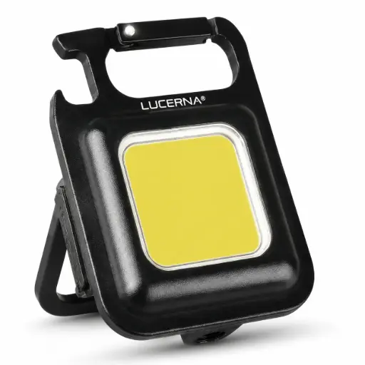 [LIN-LUC-L400] LINTERNA COB TIPO LLAVERO-DESTAPADOR 5W 90LM 4 NIV. DE ILUM. RECARGABLE USB C MAGNETICA C/ BASE DE FIJACION COLOR NEGRO REF. L400 / 41119025 MARCA LUCERNA