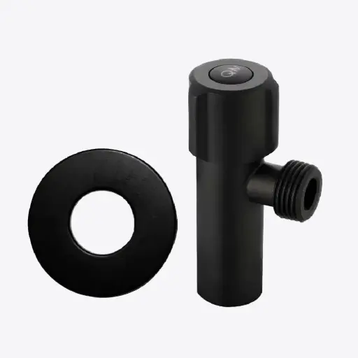[LLA-QM-14.600.011BK] LLAVE / VALVULA DE ARRESTO 1/2" X 1/2" HEMBRA SERIE DELTA COLOR NEGRO MARCA QUALITY METAL