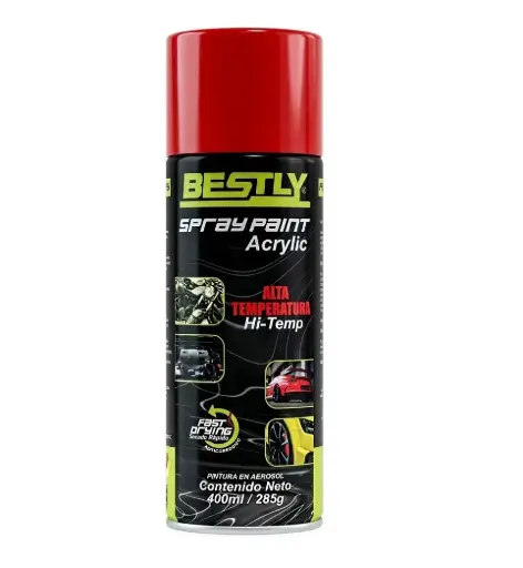 [SPR-BES-120039] SPRAY AERESOL ESMALTE ALTA TEMPERATURA COLOR ROJO 1400 DE 400 ML COD. 120039 REF. BLY-400-1400 MARCA BESTLY 