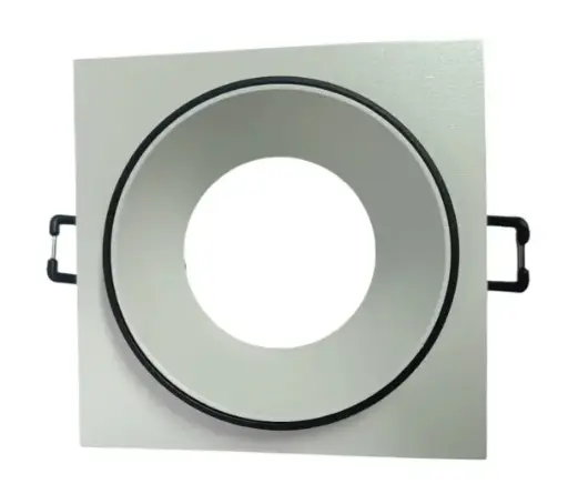 [LAM-LUM-1515-SQ] LAMPARA SPOT CUADRADO PARA GU10 9.2 CM X 9.2 CM COLOR BLANCO C/ARO NEGRO REF. LUM-1515-SQ MARCA LUMIND