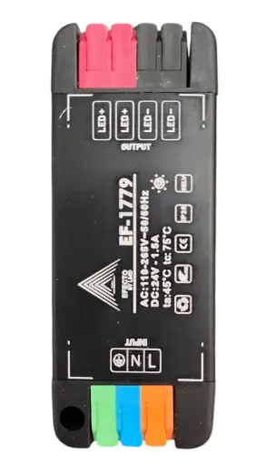[TRA-EF-EF-1779] TRANSFORMADOR/ DRIVER DE ENERGIA / FUENTE DE PODER 24V 36W IP20 ULTRA THIN C/NEGRO REF. EF-1779 EFECTO