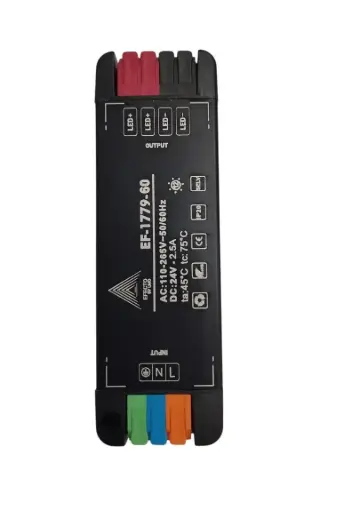 [TRA-EF-EF-1779-60] TRANSFORMADOR/ DRIVER DE ENERGIA / FUENTE DE PODER 24V 60W IP20 ULTRA THIN C/NEGRO REF. EF-1779 EFECTO