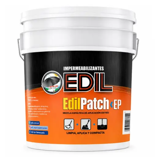 [MEZ-EDI-30900502] MEZCLA ASFALTICA EDIL PATCH PARA APLICACION EN FRIO PARA REPARACION DE BACHE Y PAVIMENTO CUÑETE 5 GL 25 KILOS ( RINDE 0.25 MTS 2 ) REF. 30900502 MARCA EDIL