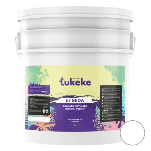 [PIN-PIN-833220] PINTURA DE CAUCHO SATINADA TUKEKE CLASE C PAILA 4 GL (PAILA) COLOR BLANCO REF. TUK0102P COD. 833220 MARCA PINECO