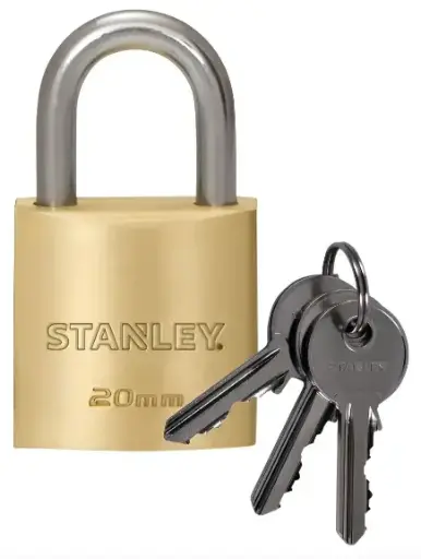 [CAN-STA-S742-028] CANDADO DE ARCO LATON 20 MM MOD. S742-028 REF. IND-C3110016 / 827534 MARCA STANLEY