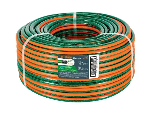 [MAN-TRU-19857] MANGUERA CULEBRA 1/2" X 100 MTS REFORZADA 3 CAPAS S/CONEXIONES MOD. MAN-1/2R REF. 19857 MARCA TRUPER