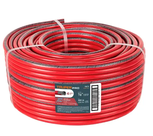 [MAN-TRU-19874] MANGUERA CULEBRA 1/2" X 100 MTS REFORZADA 4 CAPAS S/CONEXIONES MOD. MAN-1/2X REF. 19874 MARCA TRUPER