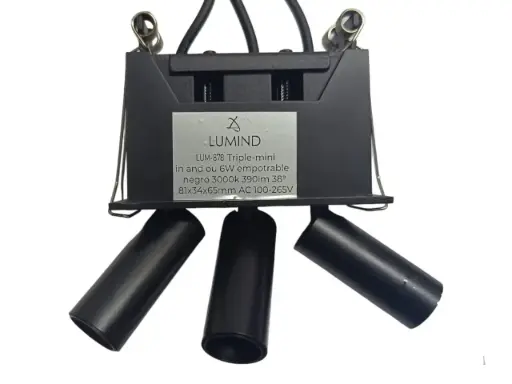 [LAM-LUM-LUM-878SPOT] LAMPARA SPOT TRIPLE LINEAL MINI IN&OUT EMP. 6W 100-265V 3000K NEGRO MATE LUM-878SPOT MARCA LUMIND
